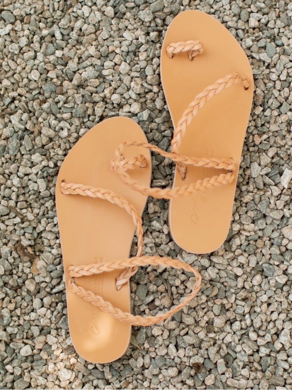 Carly Jean Rhodes Braided Women’s Sandals in Light Tan Size 41